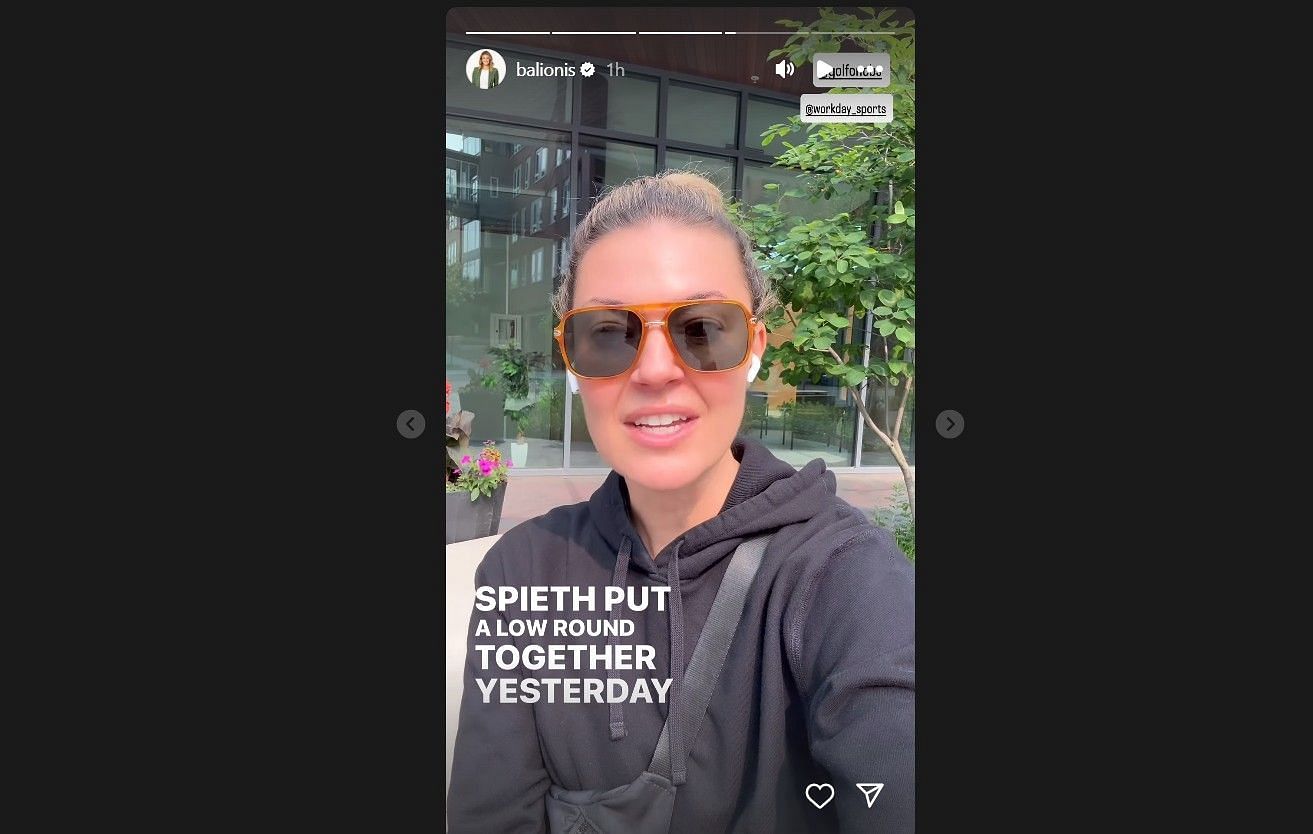 Screengrab from Amanda Balionis's Instagram story (Image via @balionis)